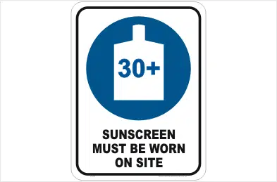 Sunscreen sign