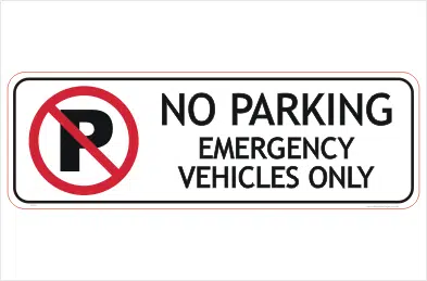 Emergency Vehicles Only sign