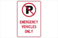 Emergency Vehicles sign