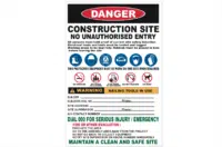 Construction site sign