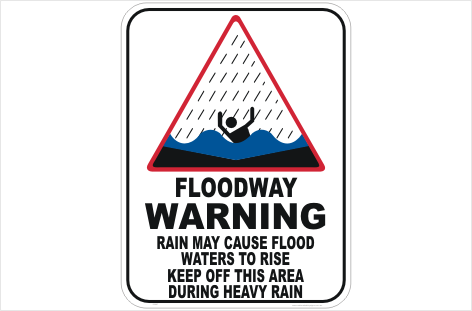Flood Warning Road Sign