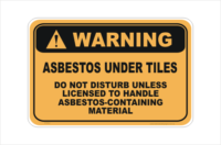 Asbestos Tile Warning sign