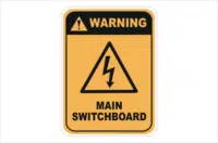 Main Switchboard Warning sign