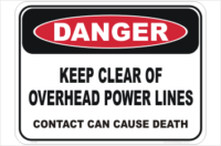 Overhead Power Lines sign