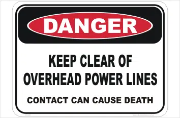 Overhead Power Lines sign