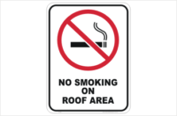 No Smoking on Roof Area sign