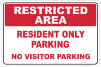 Resident Only Parking sign