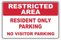Resident Only Parking sign