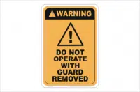 Do Not Operate with Guard removed sign W30254