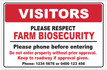 Farm Biosecurity Gate Signs