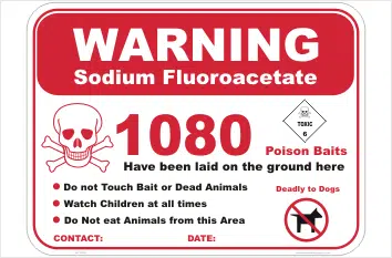 1080 Poison Gate Sign