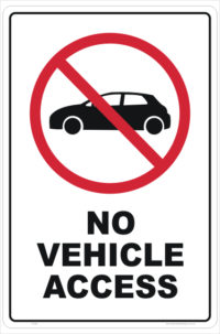 No Vehicle Access sign