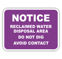 Reclaimed Water Disposal Area sign RC2111