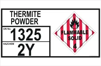 Emergency Information Panel Thermite Powder storage