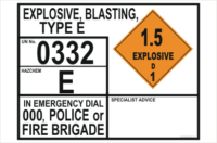 Emergency information panels (EIP) Explosives Blasting - EIP - Dangerous goods