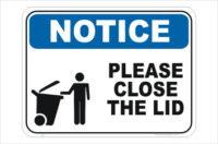 Close Rubbish Bin Lid sign