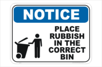 Correct Rubbish Bin sign