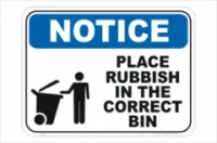 Correct Rubbish Bin sign