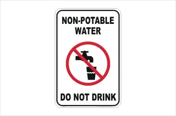 Non-Potable Water sign