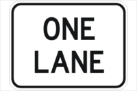 One Lane sign