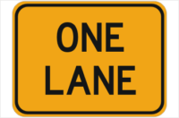 One Lane sign