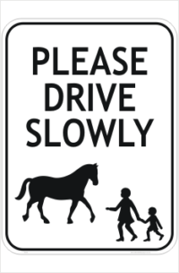 Drive Slowly sign