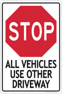 Use Other Driveway sign