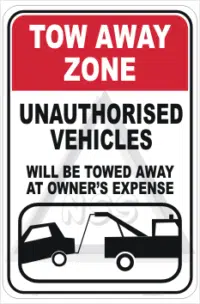 Tow Away Area No Parking Signs - Tow Away Zone Sign