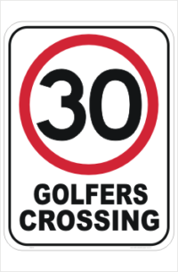 Golfers Crossing sign
