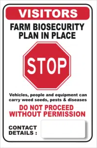 Farm Biosecurity Stop Sign