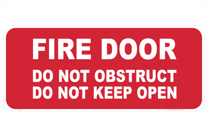 Fire door Do Not Obstruct sign
