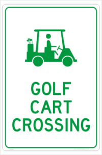 Golf Cart Crossing sign