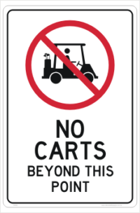 No Golf Carts sign