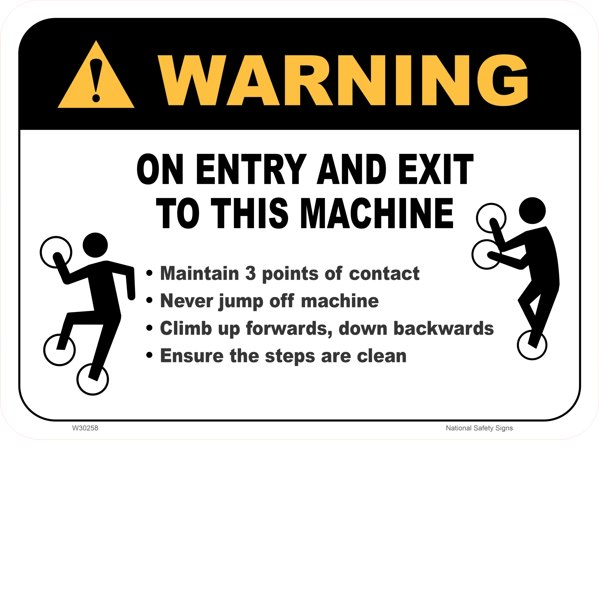 3 Points of Contact sign W30258 - Image 2