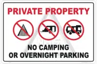 No Overnight Parking Sign