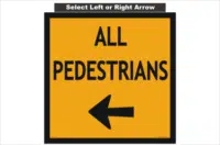 All Pedestrians Arrow sign