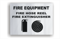 Fire equipment sign
