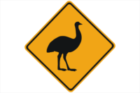 Emu Road sign