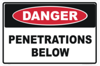 Trapdoors and Penetration covers Sign