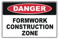 Formwork Construction Zone sign