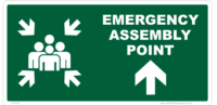 Emergency Assembly Point Ahead sign