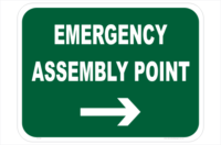 Emergency Assembly Point Right sign