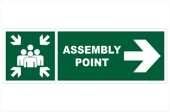 Assembly Point Right sign