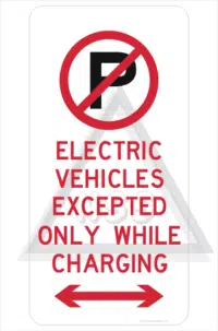 Electric Vehicle Parking Only sign