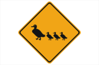 Ducks Crossing Road sign