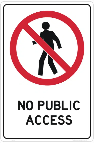 No Public Access sign