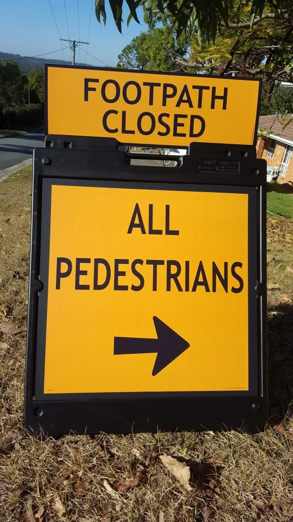 Temporary Pedestrian Sign