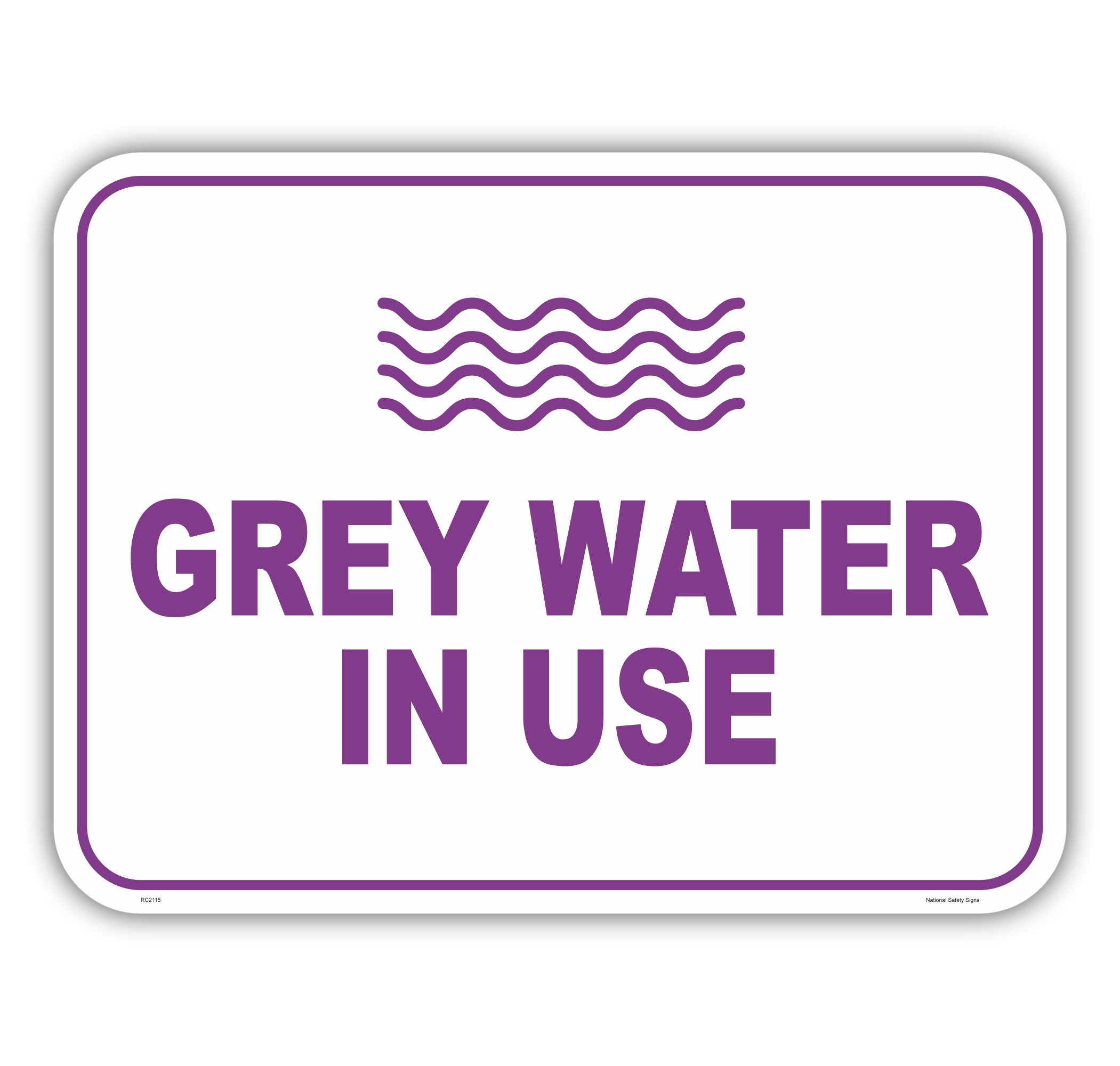 Grey Water In Use sign RC2115