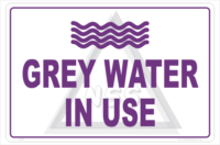 Grey Water in Use sign