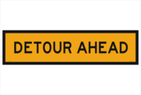 Detour ahead sign